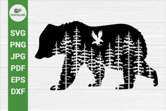 Bear, Eagle Flying in the Forest SVG: A Versatile Design for Creative and Commercial Projects
