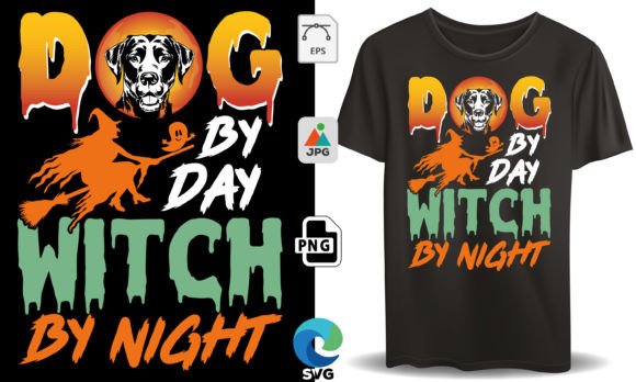 Dog by Day Witch by Night: A Unique Design Asset for Print on Demand Businesses