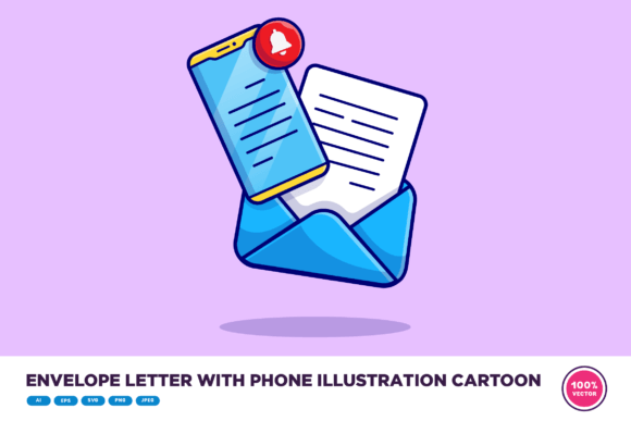 Envelope Letter with Phone Illustration: A Versatile Design Asset for Modern Creations