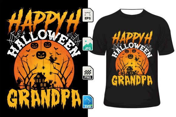 Happy Halloween Grandpa Design for Print on Demand