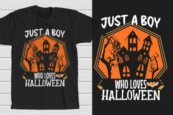 Just a Boy Who Loves Halloween: A Unique T-Shirt Design for Print on Demand Businesses