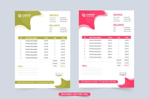 Minimal Invoice Receipt Decoration