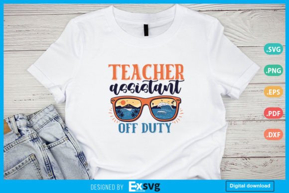 Retro Sunset Teacher Assistant Off Duty
