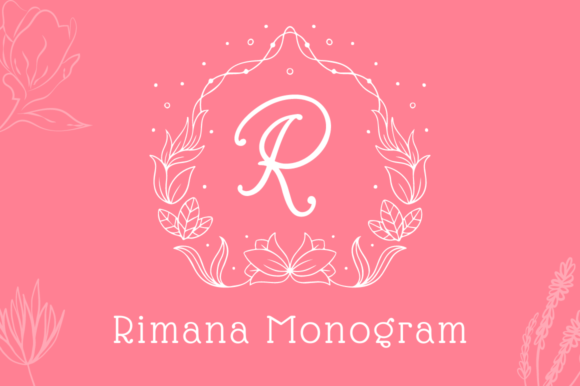 Rimana Monogram: A Beautiful Flower Decorative Font for Creative Projects