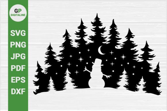 Snowman, Snowy Woods, Christmas SVG: A Versatile Design Asset for Creative and Commercial Projects